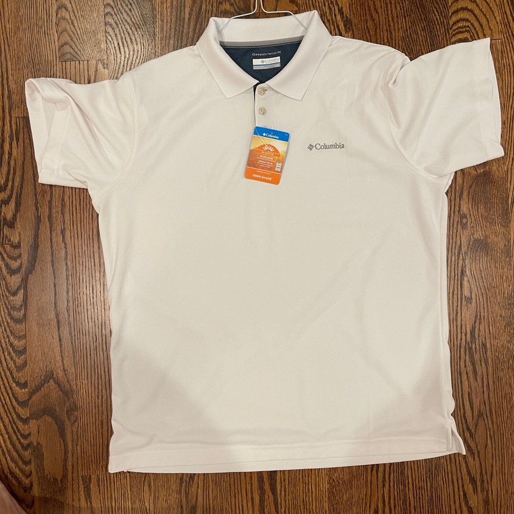 SOLD NWT Columbia Omni-wick white polo size large